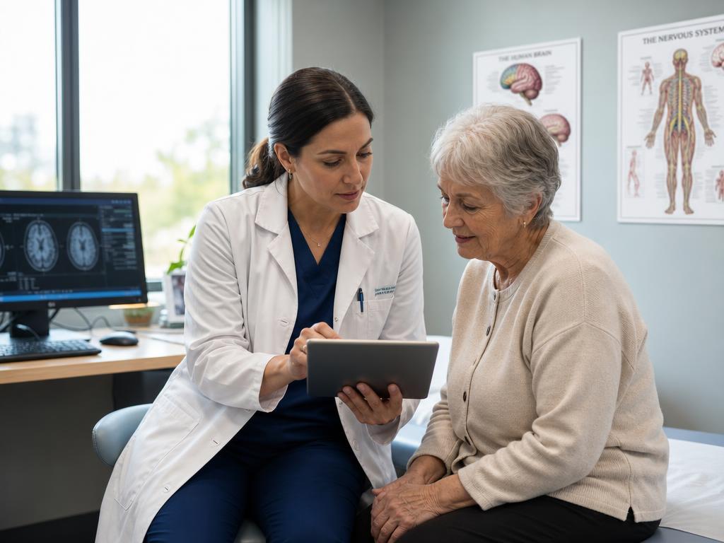 A CONA neurologist consulting with a patient